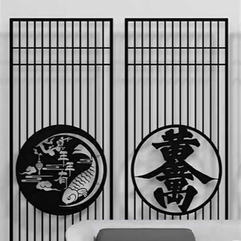 定制铁艺屏风隔断卡座镂空LOGO造型定制装饰客餐厅酒Z吧商场园区