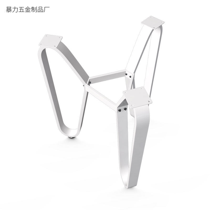铁艺桌腿支架金i色茶几岩板大理石瓷砖圆桌架边几台脚三角洽谈底