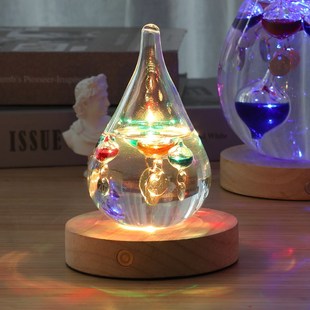 水滴形伽利略彩球物理温度计创意家居办公室摆件开业生日学生礼物