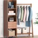 卧室实木挂衣架家用落地衣帽架多功能衣柜置物架简约挂衣服架子