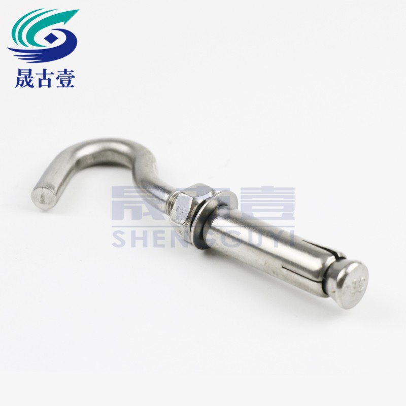 304不锈钢膨胀钩吊环螺丝挂钩 井盖窨井网拉爆带钩吊钩M6M8M10M12