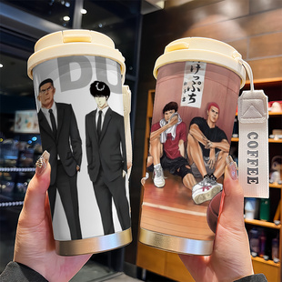 灌篮高手樱木花道流川枫保温杯316食品级吸管水杯篮球学生男新款