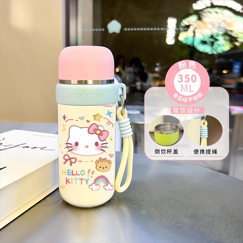 凯蒂猫可爱水杯小巧便携女生高颜值保温杯316不锈钢小容量简约杯