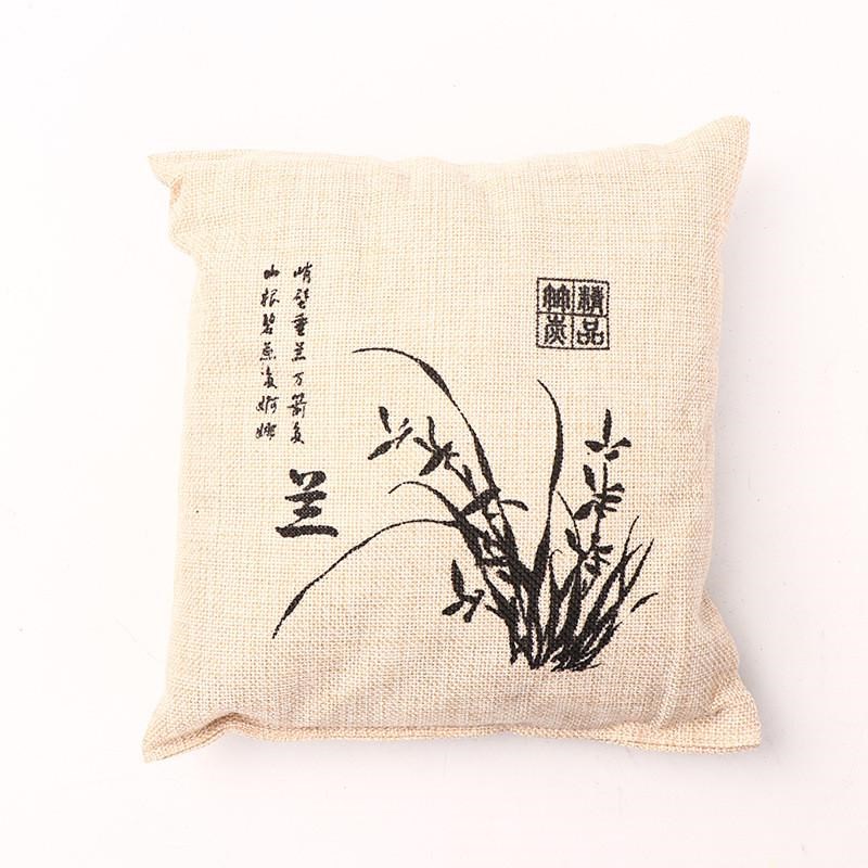 车载竹炭包新车新房除亚麻去甲醛车用活性炭包梅兰竹菊棉布味新款