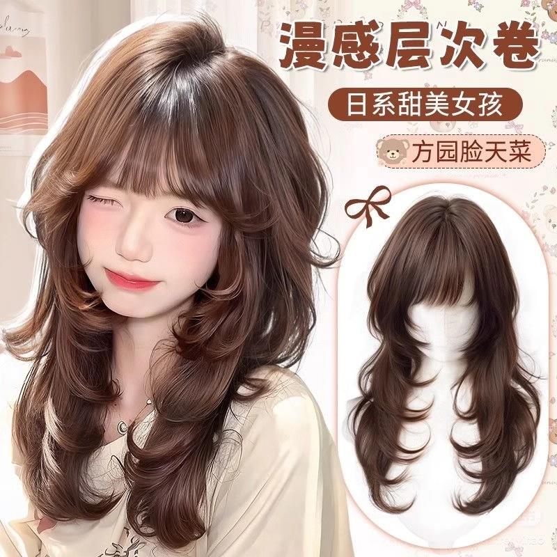 古早假发女日系漫感高层次水母头锁骨发日常lolita氛Y围感全头套