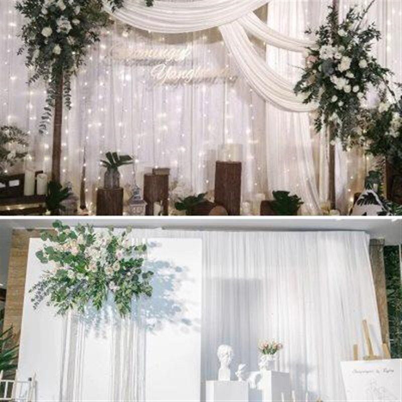 婚庆背景纱幔打底布婚礼沙曼舞台结婚幕布装饰婚庆纱幔布置帷幔