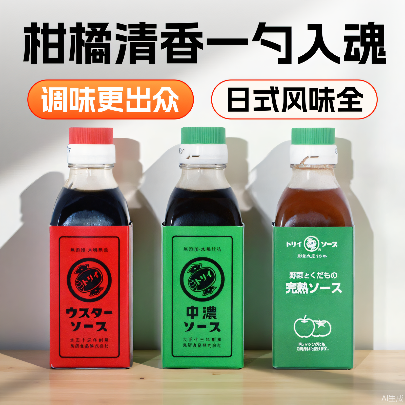 日本 鸟居食品 伍斯特酱 中浓酱柑橘柚子醋 蘸酱拌酱 无添加酱油