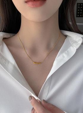 轻奢小众设计感高级钛钢不掉色项链女锁骨链2022年新款网红毛衣链