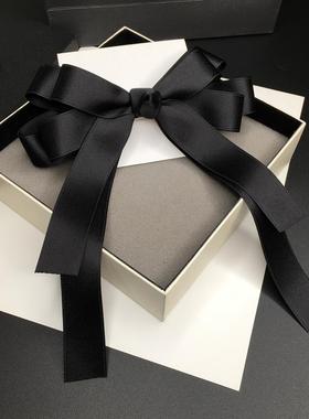 飘带发夹蝴蝶结发饰黑色横夹后脑勺顶夹发卡女头饰布艺减龄弹簧夹