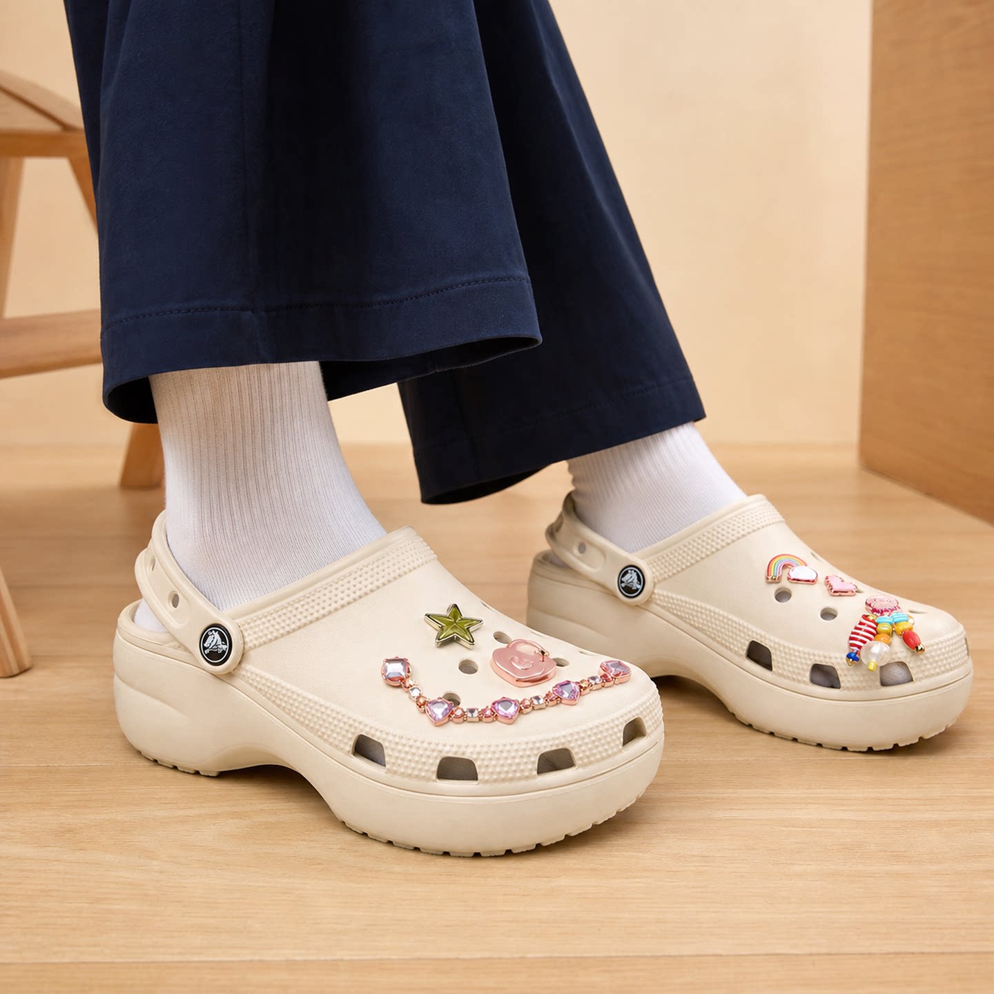 Crocs男鞋女鞋云朵洞洞鞋 秋冬新款厚底增高休闲鞋户外运动沙滩鞋