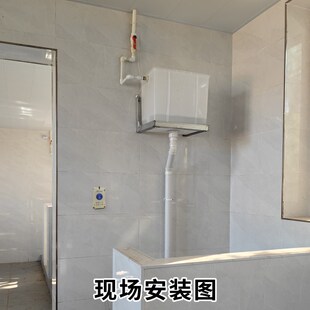 学校沟槽厕所自动l冲水箱改手按电控冲水每个蹲位都可控制改造简