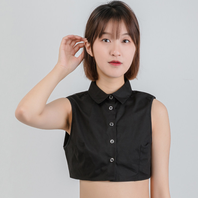 T018假领子女百搭假领衬衫领棉装饰假衣L领白色衬衣领春秋衬衫领