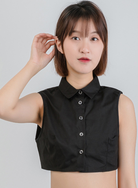 T018假领子女百搭假领衬衫领棉装饰假衣L领白色衬衣领春秋衬衫领