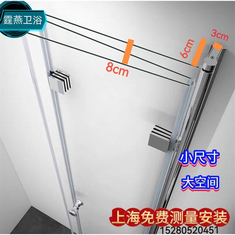 折叠门淋浴房化妆室三折叠沐浴屏风隔断L干湿分离小户型浴室浴室