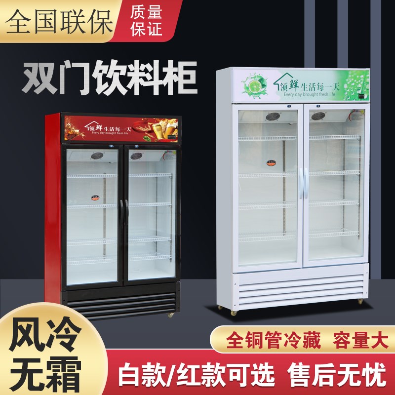 展示柜冷藏饮料柜冰柜啤酒商用双门风冷立式保鲜T柜超市三门冷饮