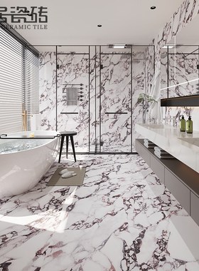 法式风紫色柔光面仿大理石纹瓷砖 客厅厨房卫生间地砖背景墙墙砖