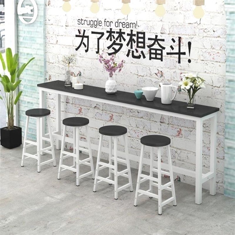 靠墙吧台桌高桌子简约长条客厅厨房桌椅 家用长方形小隔断高脚桌