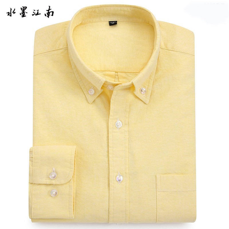 2025新款衬衫定制春装长袖男士衬衣印logo宽松工作服订做寸衣