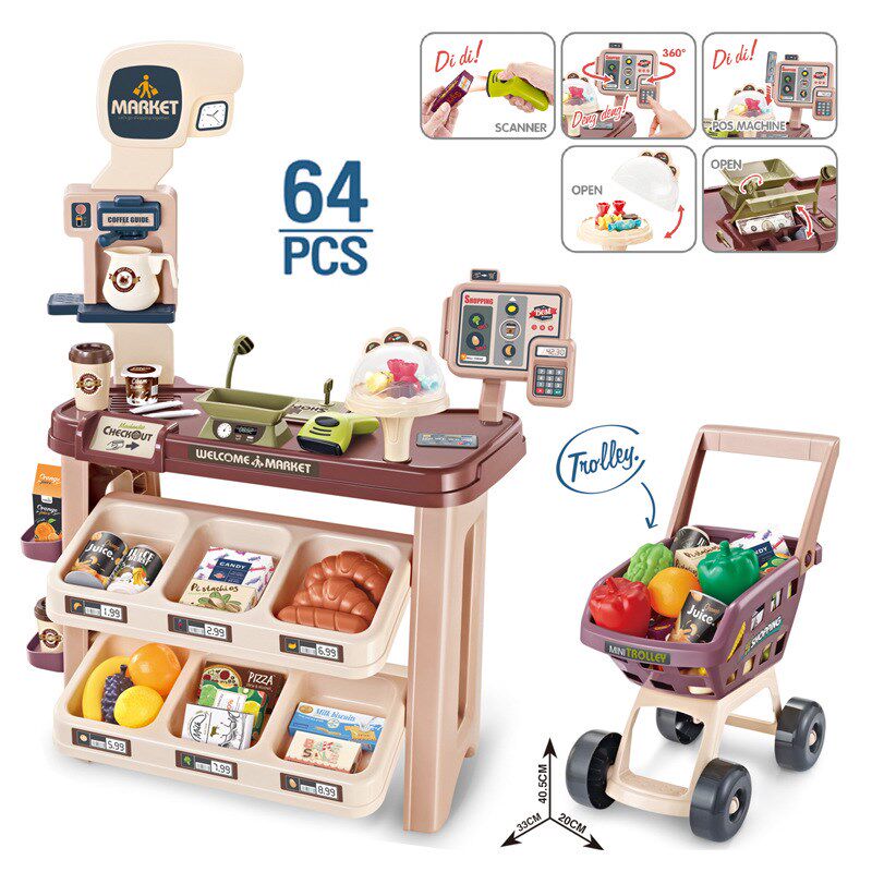 儿童冰淇淋机雪j糕机糖果甜品屋便利店超市购物收银台玩具套装女