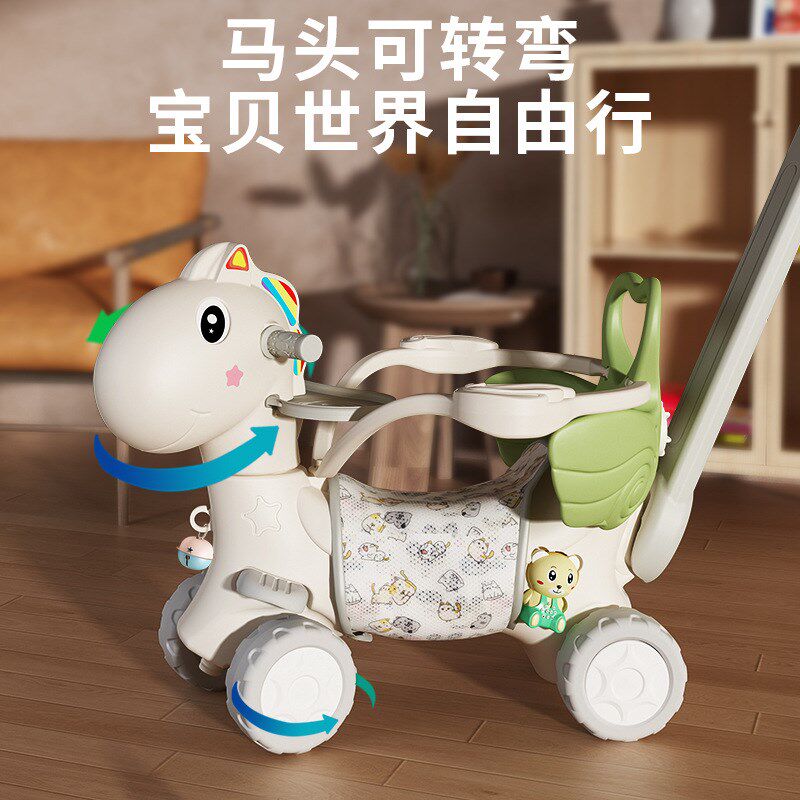 新款儿童木c马摇摇马1-3周岁生日宝宝玩具摇椅马两用摇摇车