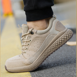 防砸防刺穿钢头x轻便老保带钢板夏季 款 透气防臭工地工 男士 劳保鞋