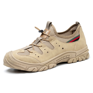 透k气防臭轻便钢头工作工地软底老保钢板防砸防刺 夏季 劳保鞋 男款