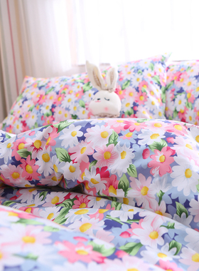 公主少女心碎花床单被套四件套1D00全棉加厚斜纹床上用品田园