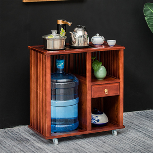 实木茶柜茶水柜功夫茶具移动茶边柜茶台茶桌侧P边柜全自动上水客