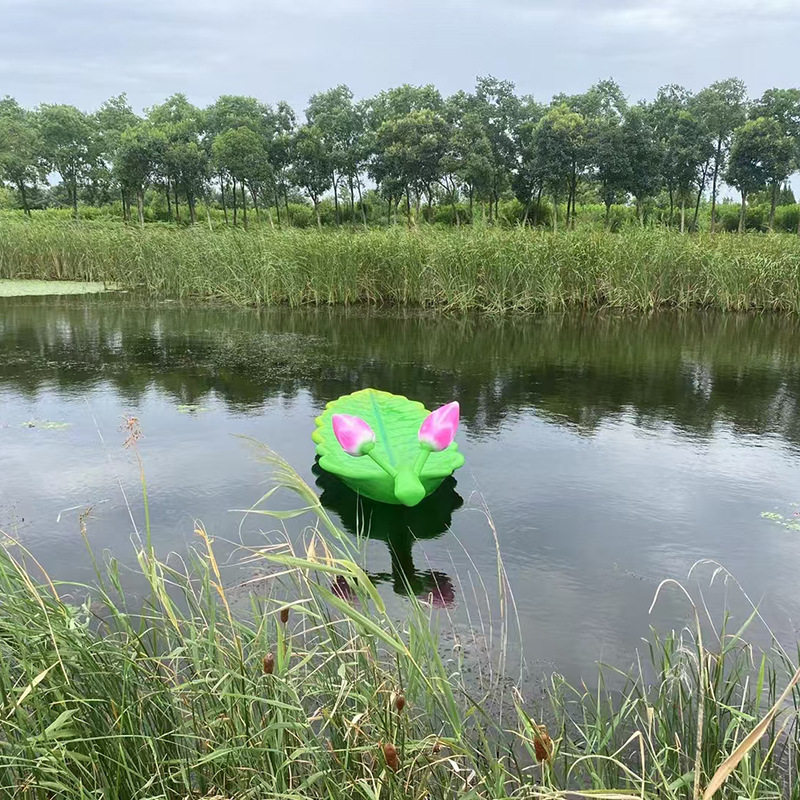 玻璃钢树脂树叶船雕塑户外水景船模型水景荷叶雕塑装饰品摆件