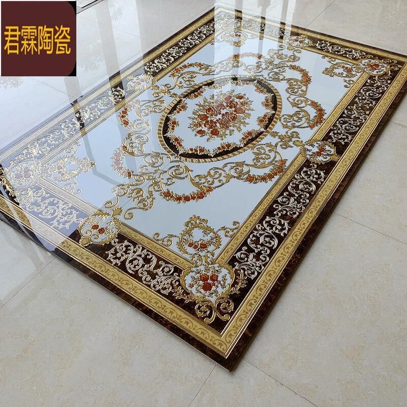 拼花地砖800x800微晶石抛晶砖欧式客K厅餐厅造型拼图地拼花瓷砖