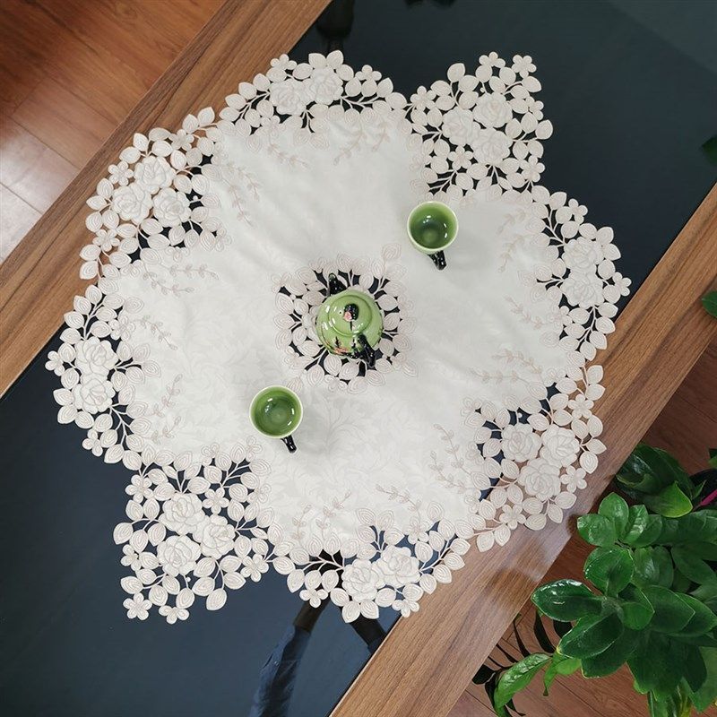 中式欧式布艺绣花桌布茶几巾桌旗桌垫镂空装饰餐垫餐桌桌垫桌旗
