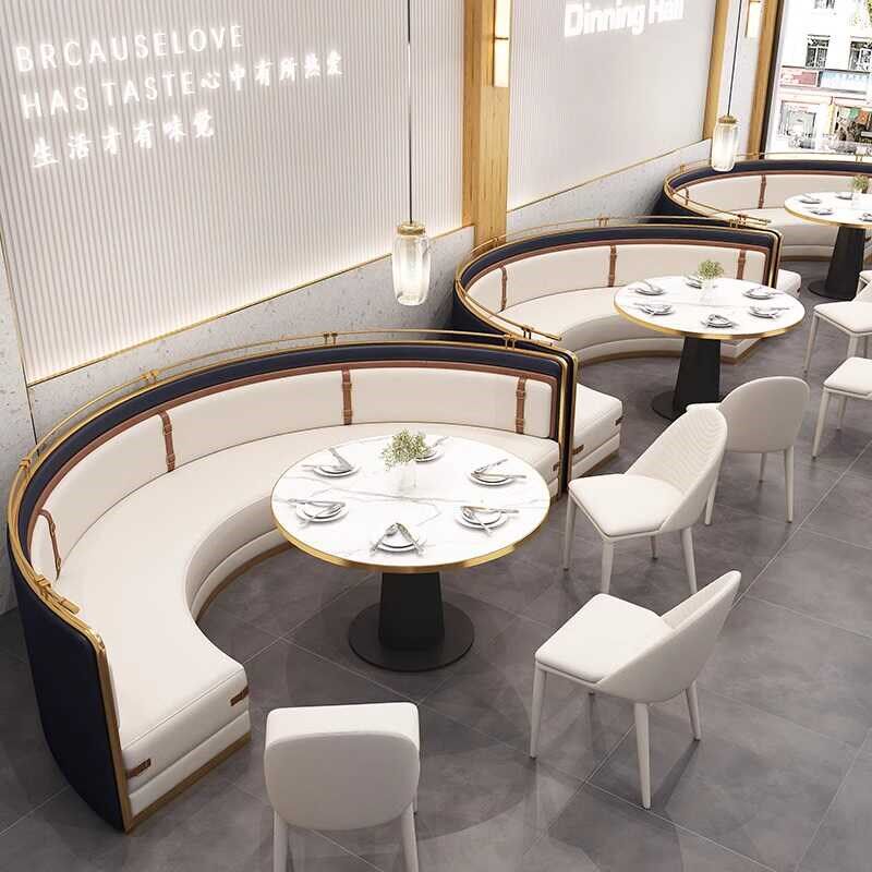 餐饮烤肉火锅桌靠墙卡座沙发饭店西餐快餐茶餐厅酒馆清.吧桌椅组