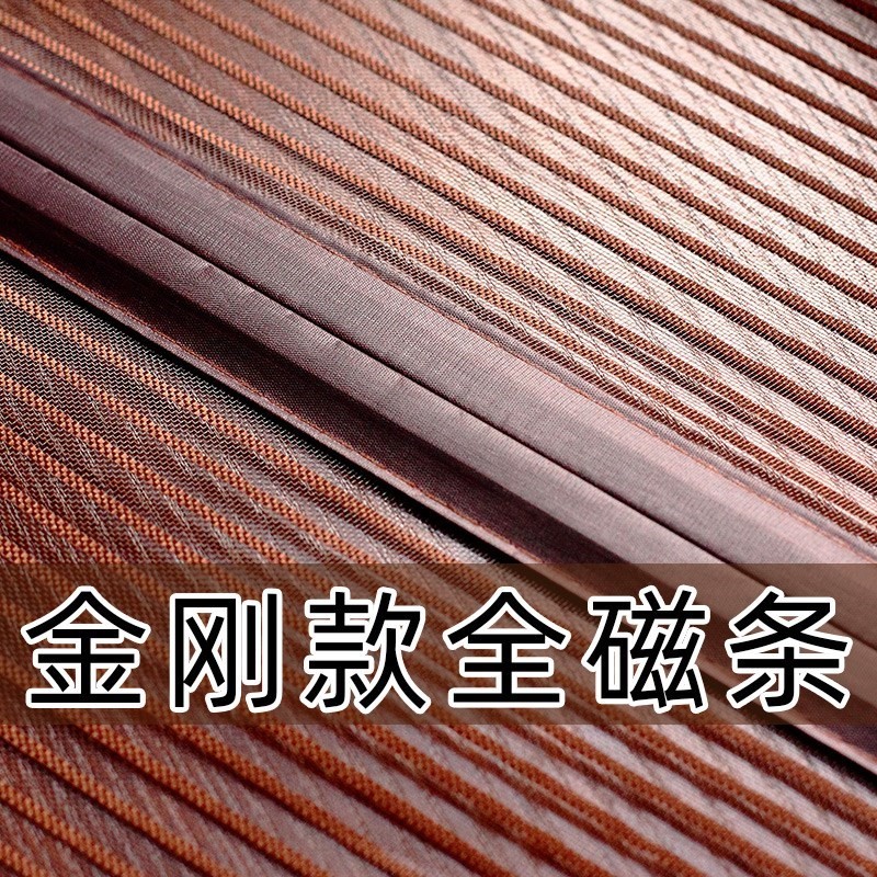 全磁条防蚊门帘高档磁性s自吸隐形咖啡色条纹灰色新款纱门隔断帘