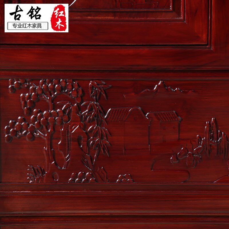 红木顶箱柜非洲酸枝木顶箱柜 红木四门衣柜 实木衣橱 非酸大衣柜