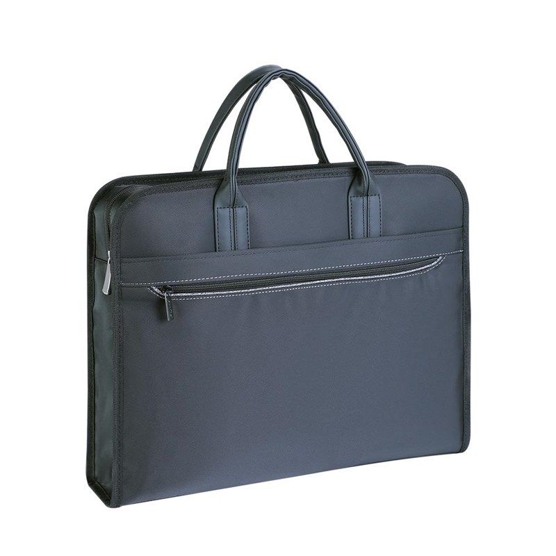 公文包男款印刷文字logo定制文件袋多层拉链防水文件袋帆布公务包