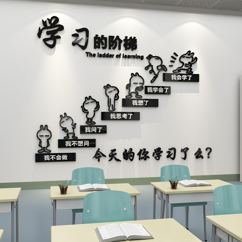 班级布置教室装饰初高中学校文化墙励志标语培训机构背景墙面贴纸