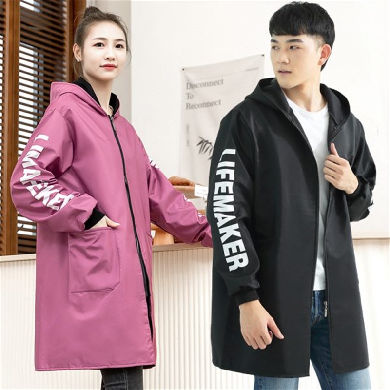 成人加绒加厚罩衣防水耐脏服厨房家用清洁做饭围裙女时尚围腰