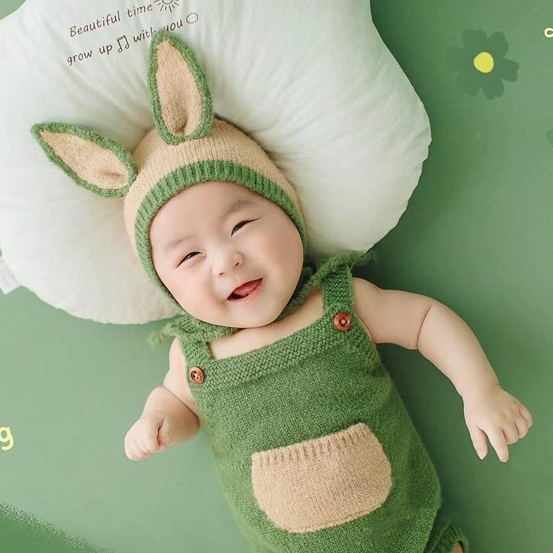 百天宝宝拍摄服装百天摄影儿童摄影服饰婴儿拍照道具百天照百日萌