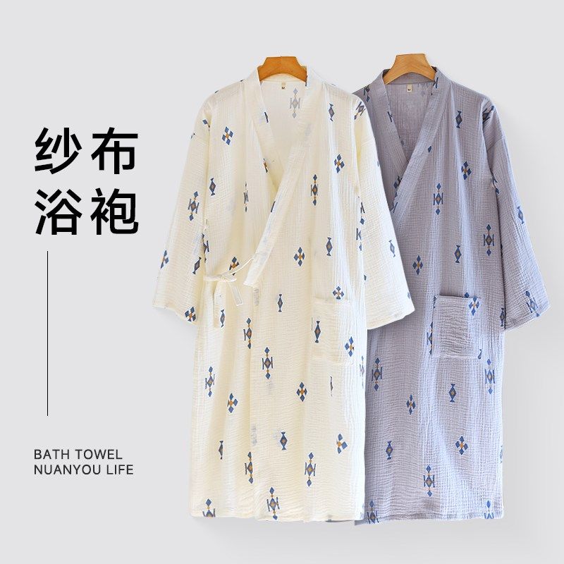 纯棉纱布浴袍女可穿可裹浴巾洗澡家用吸水速干薄2025新全棉成人夏