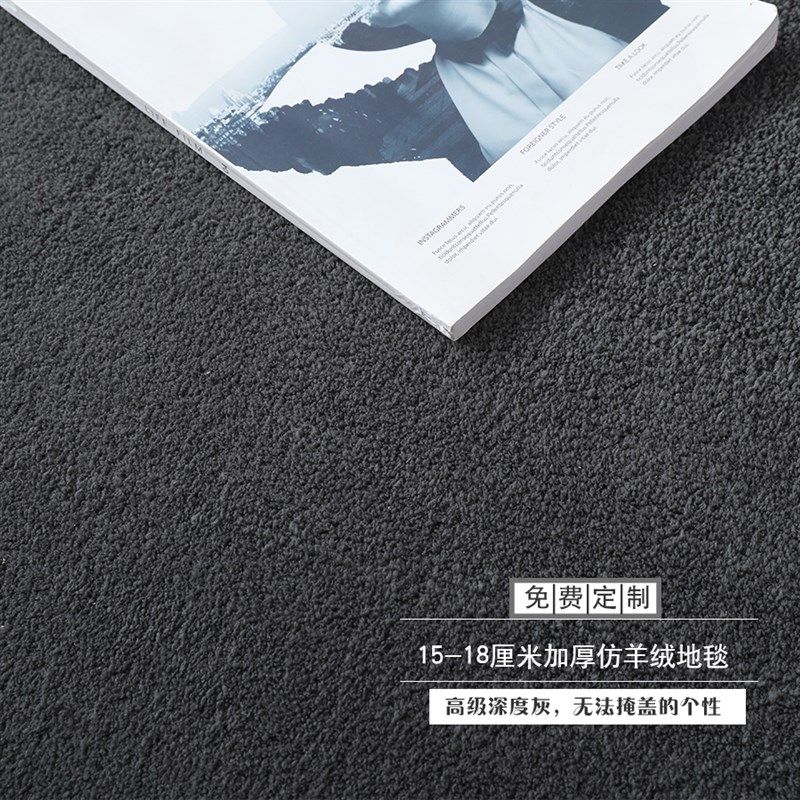 定制卧室c房间地毯全满铺钢琴吸音地垫书房客厅可裁剪纯色灰色加