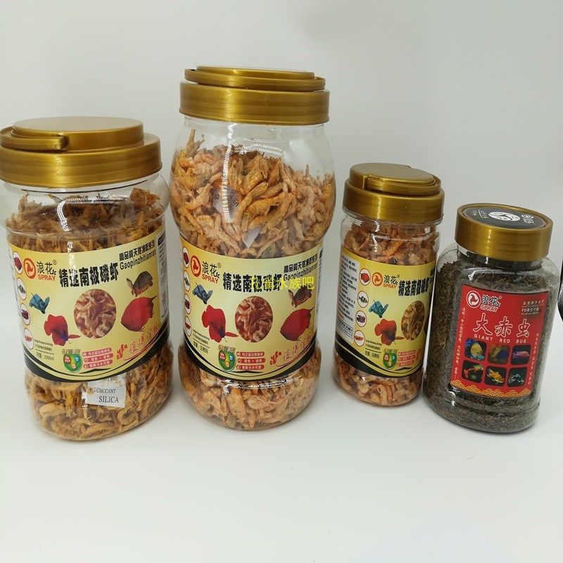 干虾磷虾粮鱼饲料血鱼银龙鱼增龟南极红龙龙鱼罗汉浪花鹦鹉鱼食