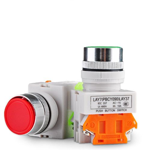 PBC Y090 LAY37 Y070 LAY7-11BN银触点动开口22MM红绿开关按钮10A