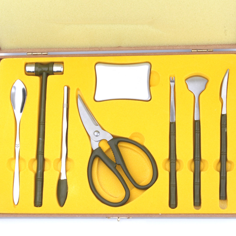 吃蟹专用工具八件套家用不锈钢剥螃蟹大闸蟹夹子钳子吃蟹神器礼品,纺织面料/辅料/配套,服装加工设备,淘宝优惠券,粉丝福利购,淘宝优惠卷