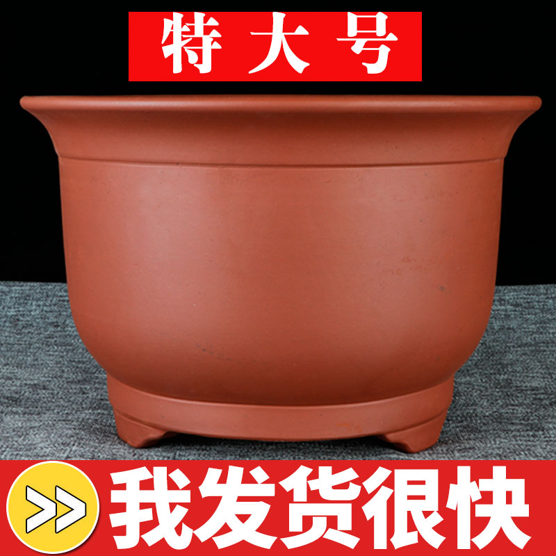 特大号紫砂花盆绿萝兰花盆景特价清仓大口径绿植花卉种树陶瓷花盆