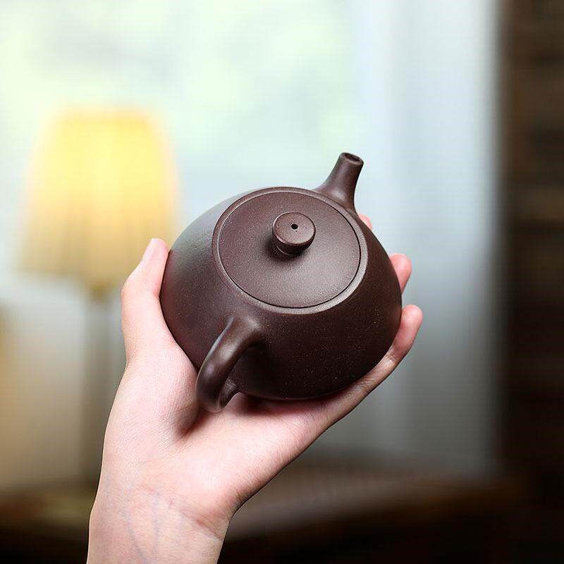 紫功夫茶紫砂壶壶茶具原矿泡宜兴瓢泥石家用手工潮州盖卡茶器