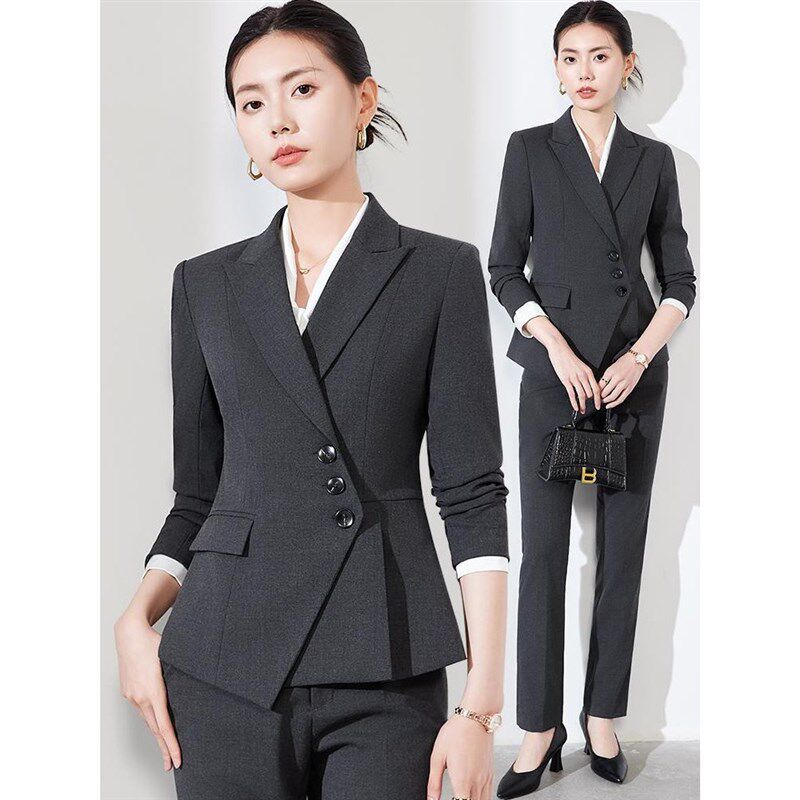 高级感职业套装女春秋新款工装气质女神范修身正装工作服西装外套