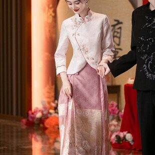 海棠记订婚马面裙套装 改良国风汉服新娘结婚敬酒回门礼服女 新中式