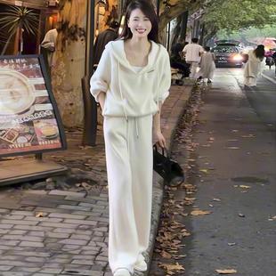 深秋初冬穿搭新款韩系慵懒风时尚休闲运动加厚卫衣一整套装长裤女