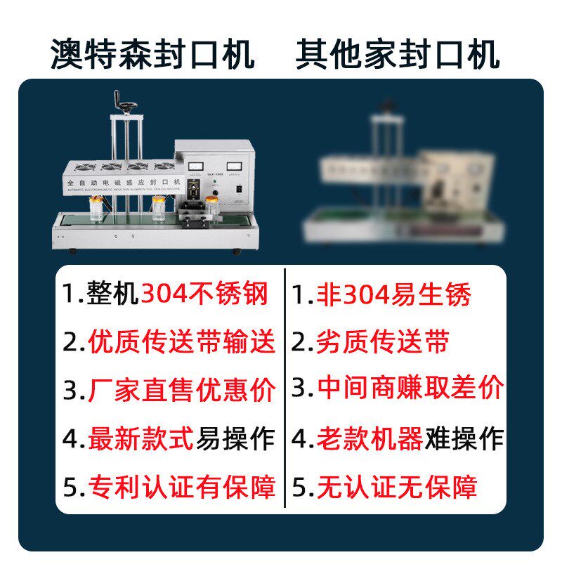 全自动电磁感应铝箔封口机玻璃塑料药瓶罐子厂用连续X垫片商用立