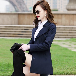 2021秋装新款女中长款风衣韩版矮个子修身收腰短款外套显瘦春秋小